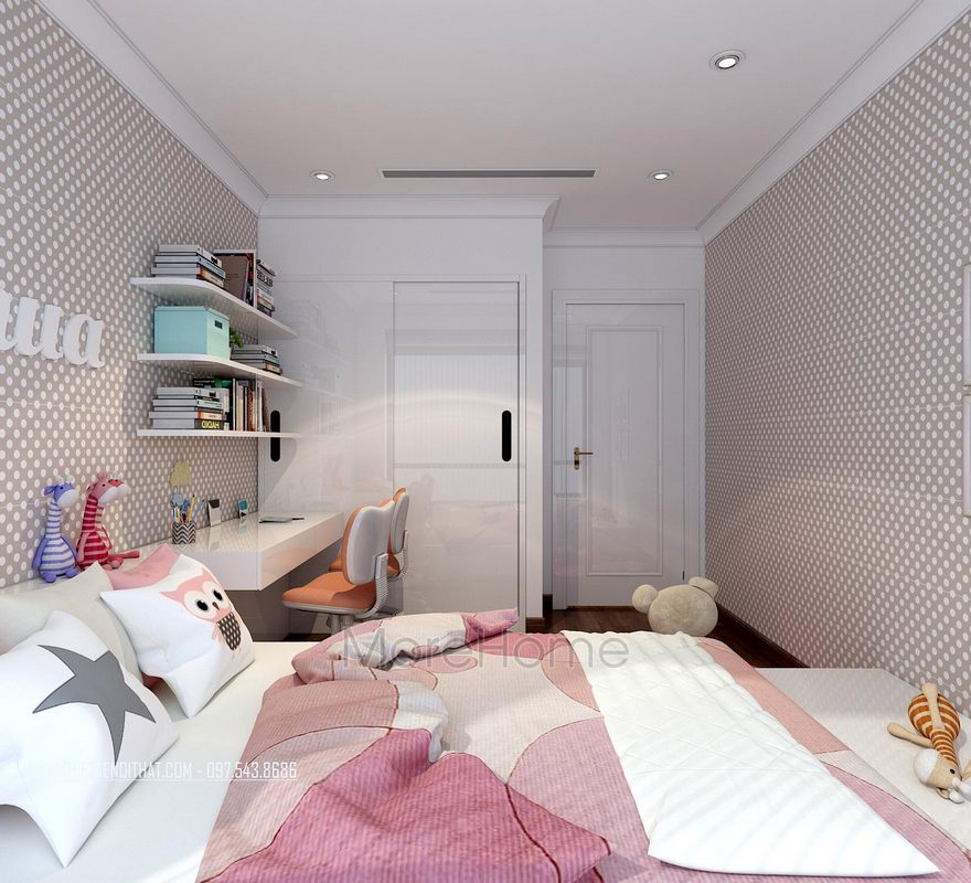 Thiết kế nội thất phòng ngủ chung cư Gardenia Mỹ Đình Nam Từ Liêm Hà Nội